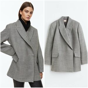 H&M Premium 75% Wool Double Breasted Jacket Coat